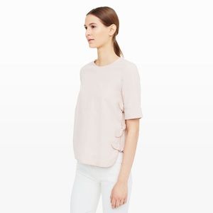 ✨SOLD✨ Club Monaco Dust Pink/ Beige Side Tie Bow Top